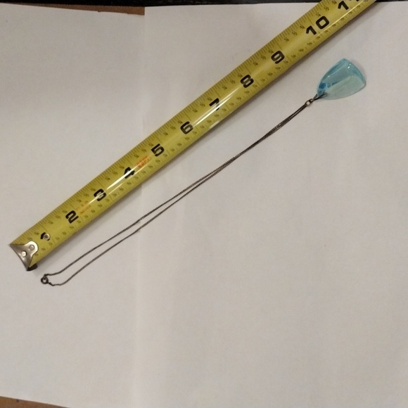 SOLD!! Vintage Hand Carved Butterfly Blue Topaz Pendant on Chain Necklace! - Picture 8 of 9